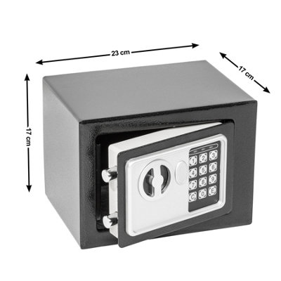 tectake Safe electronic + key model 2 - key safe home safe - black - 6