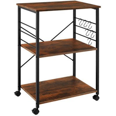 tectake Serving trolley Rugby - 3 shelves - Serving Cart Kitchen Rack ...