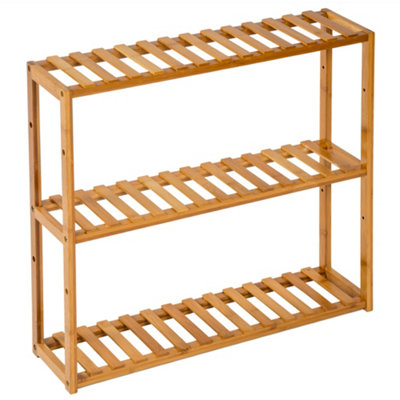 tectake Standing bathroom shelf - 3 tiers in bamboo - bath shelf bamboo ...