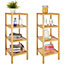 tectake Standing bathroom shelf - 4 tiers in bamboo - bath shelf bamboo shelf - brown