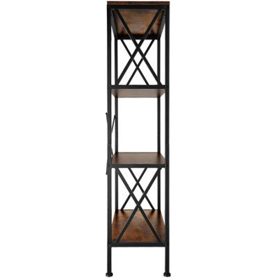 tectake Standing shelf Barry 61.5x31.5x133.5cm with 4 tiers - Shelf standing shelf - Industrial wood dark rustic