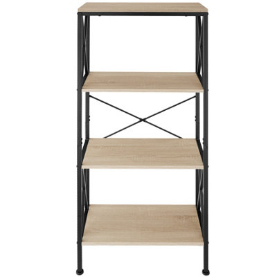 tectake Standing shelf Barry 61.5x31.5x133.5cm with 4 tiers - Shelf standing shelf - industrial wood light oak Sonoma