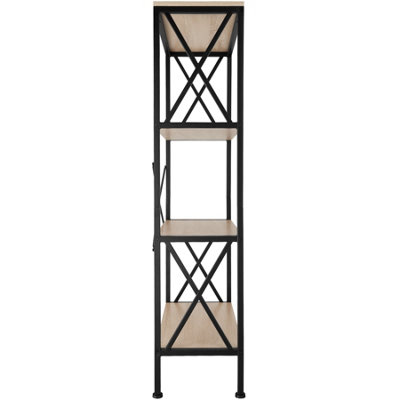 tectake Standing shelf Barry 61.5x31.5x133.5cm with 4 tiers - Shelf standing shelf - industrial wood light oak Sonoma