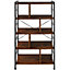 tectake Standing shelf Charleston 75.5x30x155cm - Shelf standing shelf - Industrial wood dark rustic