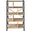 tectake Standing shelf Charleston 75.5x30x155cm - Shelf standing shelf - industrial wood light oak Sonoma