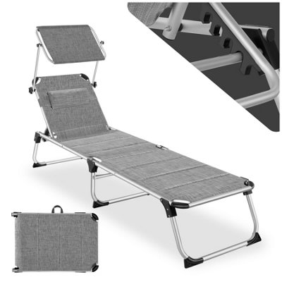 GoodHome Moorea Grey Metal Sun lounger DIY at B Q