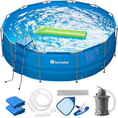 tectake Swimming pool Merina - paddling pool outdoor swimming pool - blue