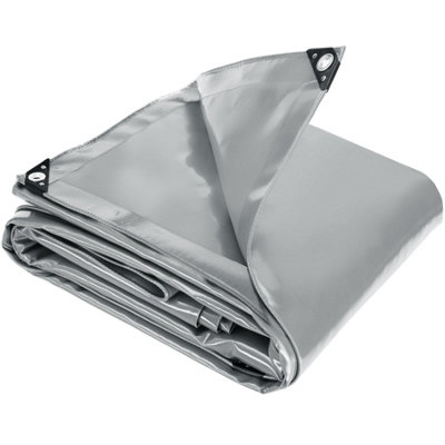 tectake Tarpaulin grey protective cover for garden furniture and more