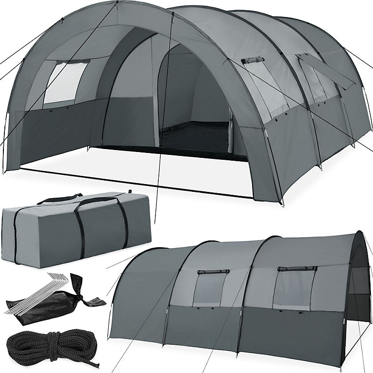 tectake Tent Roskilde for 6 people - camping tent 6 man tent - light ...