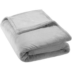 tectake Throw blanket polyester - blanket throw - 220 x 240 cm grey
