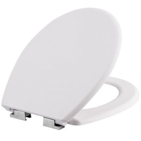 tectake Toilet seat with design - soft close toilet seat slow close toilet seat - white