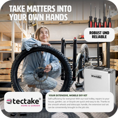 tectake Tool box trolley 799 pieces - tool box on wheels tool case - black - 9