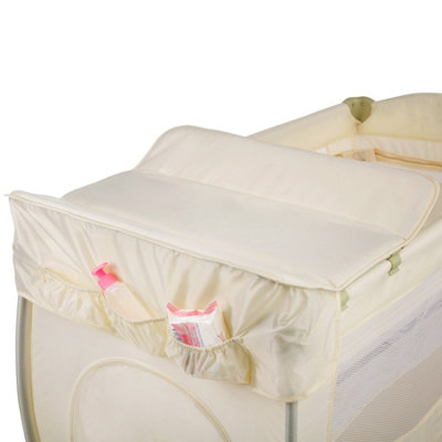 Travel cot clearance with changing mat