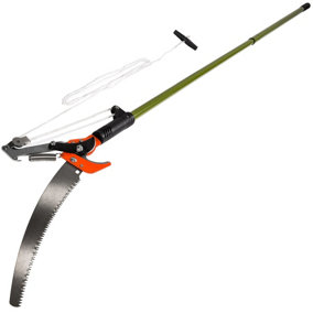 tectake Tree pruner with cable and saw function - tree loppers pruning saw - green