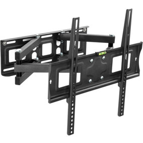 tectake TV wall mount for 26-55" (66-138cm) can be tilted and swivelled spirit level - bracket TV wall tv mount - black