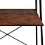 tectake Writing desk Exeter - 85.5x46.5x140cm with overhead storage - Desk work table - Industrial wood dark rustic
