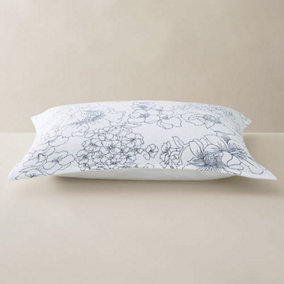 Ted Baker Linear Floral Oxford Pillowcase Blue