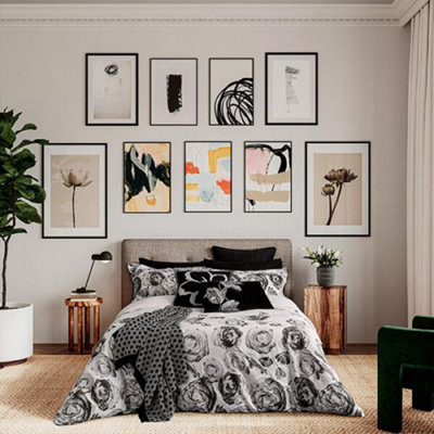 Ted Baker Mono Floral Duvet Cover Set King Size Mono