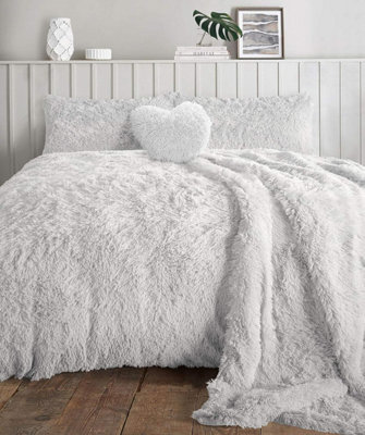 Teddy Bear Fleece Long Fur Cuddles Alaska Luxury Duvet Cover Set Warm Cosy Soft Teddy Bedding Set DIY at B Q