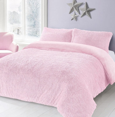 Teddy Bear Fleece Long Fur Cuddles Alaska Luxury Duvet Cover Set Warm ...