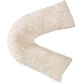 Teddy Bear Fleece Plush Warm Fuzzy Cuddly V-Shaped Pillow & Cover