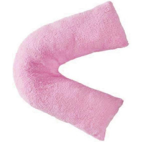 Teddy Bear Fleece Plush Warm Fuzzy Cuddly V-Shaped Pillow & Cover