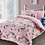 Teddy Bear Fleece Unicorn Pink Duvet Cover Super Soft Warm Kids Bedding Set