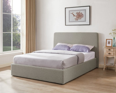 TEDDY BOUCLE 4FT6 Double Ottoman Storage Bed in Grey
