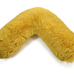 Teddy Cuddles V Pillow Case For Neck Maternity Back Support Soft Warm Plush Cosy Fleece V Shape (Ochre )