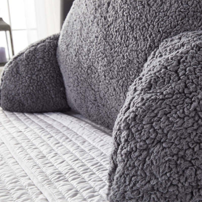 Reading Pillow Cover AELS Faux Fur Striped With Pockets Handle