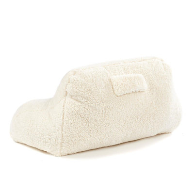 Teddy Fleece Bed Reading Cushion Pillow with Arms Lumbar Support - 4