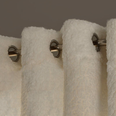 Original Teddy Fleece Thermal Curtains Luxurious Soft Plush Polyester Energy Efficient Eyelet Top for Living Room & Bedroom with Matching Tiebacks Multiple Sizes and Colours by OLIVIA ROCCO main image 1