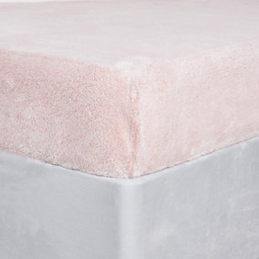 Teddy Fleece Fitted Sheet Bed Soft Warm Marl