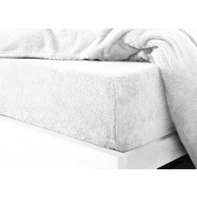 Teddy Fleece Fitted Sheet Sherpa Bed Sheets White