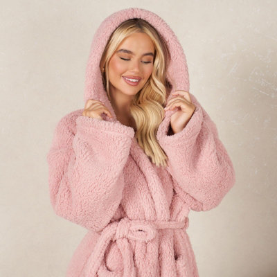 Womens hooded housecoat sales