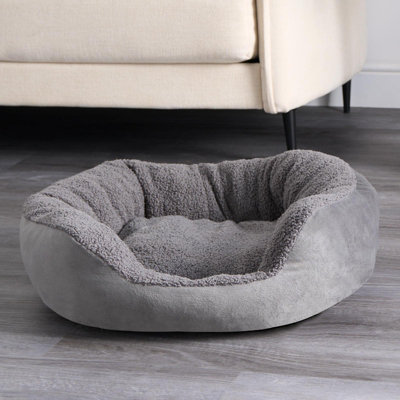 Teddy Fleece Pet Beds Dog Warm Removable Zipped Cover, Charcoal - Large Price Comparisons | Compare The Build