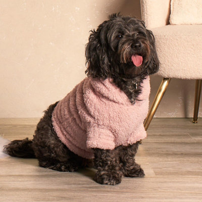Teddy Fleece Pet Dog Hoodie Fleece Warm Jacket Clothes Puppy, Blush - Large Price Comparisons | Compare The Build