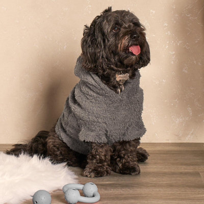 Teddy Fleece Pet Dog Hoodie Fleece Warm Jacket Clothes Puppy, Charcoal - Medium Price Comparisons | Compare The Build