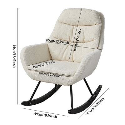 Teddy Fleece Upholstered Rocking Chair for Living Room