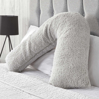 Teddy Fleece V Shaped Pillow Support Pregnancy Orthopaedic Cushion