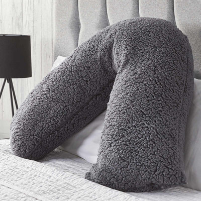 Teddy Fleece V Shaped Pillow Support Pregnancy Orthopaedic Cushion