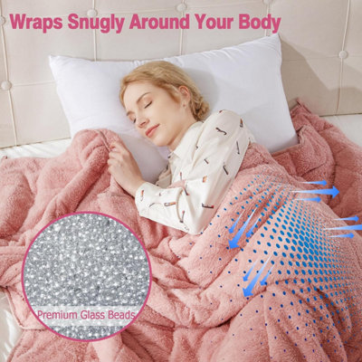 Teddy Fleece Weighted Blanket Quilted Sherpa Throw Deep Sleep 
