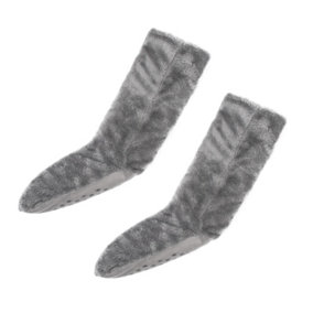 Teddy Fleece Womens Bed Socks Fluffy Pair Sherpa Non Slip Sole
