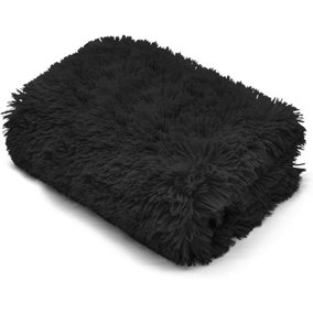 Teddy Fur Throw Blanket With Reversible Plain Sherpa Teddy Fleece Luxury Fluffy Fur Throw Blanket