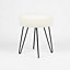 Teddy Stool Boucle Hairpin Round Home Seat Cushioned Foot Rest