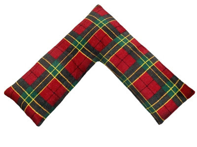 Teddy Tartan Check V Shape Complete Pillow For Soft Back Neck Nursing Pregnancy