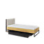 Teen Flex 16 Single Bed in Oak Hickory, Silk Flou & Raw Steel - EU Single 900mm x 2000mm - Stylish Storage Bed with LED Lighting