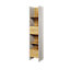 Teen Flex TF-02 Bookcase in Silk Flou & Oak Hickory - 440mm x 2180mm x 400mm - Compact Elegance for Modern Spaces