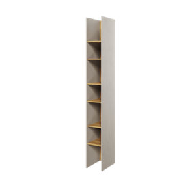 Teen Flex TF-03 Bookcase in Silk Flou & Oak Hickory - 270mm x 2180mm x 400mm - Compact Design with Maximum Storage