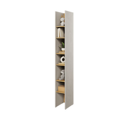 Teen Flex TF-03 Bookcase in Silk Flou & Oak Hickory - 270mm x 2180mm x 400mm - Compact Design with Maximum Storage